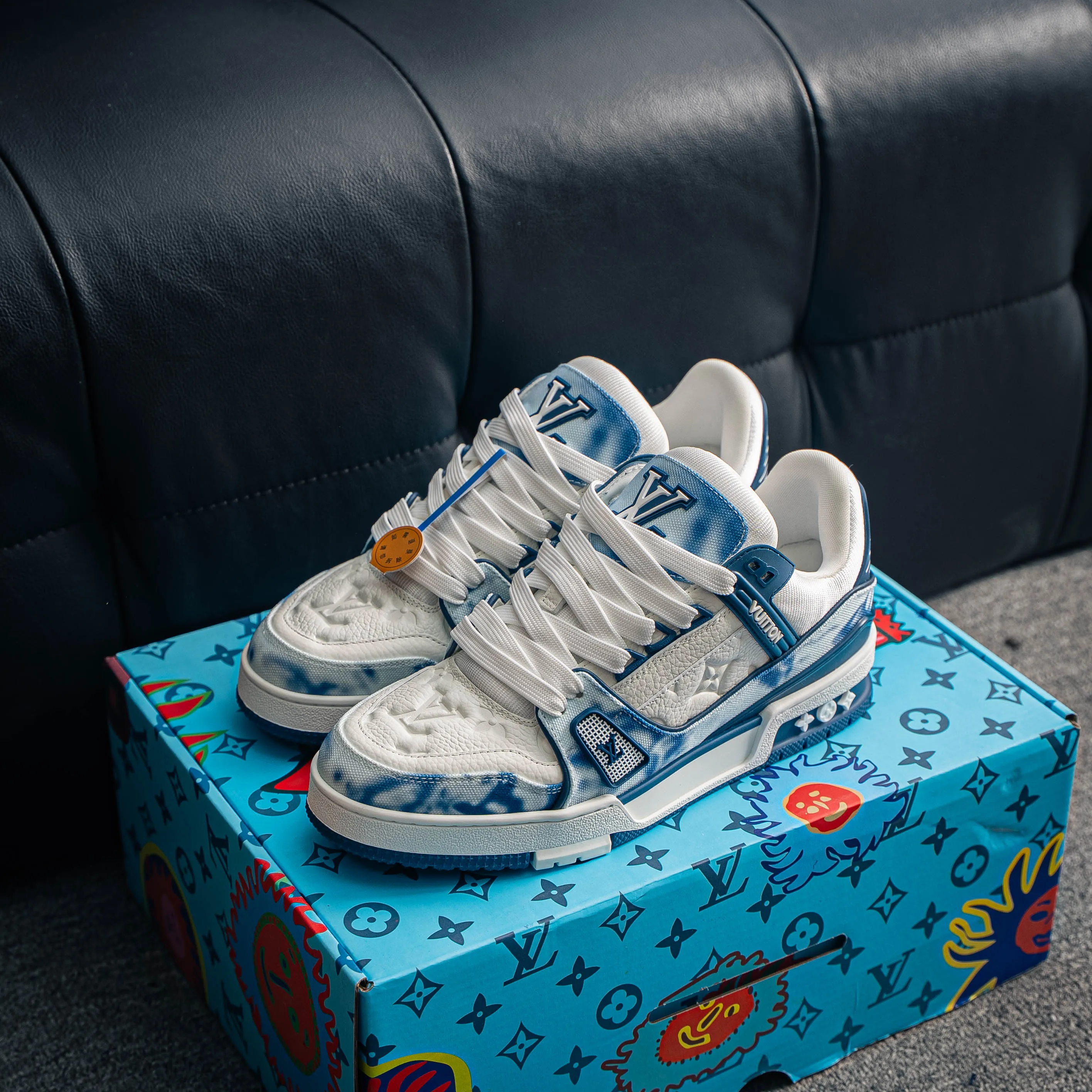 【YS 】 Louis Vuitton LV Trainer Blue ✦ ， ✦ White ， ✦ Lace-Up ，